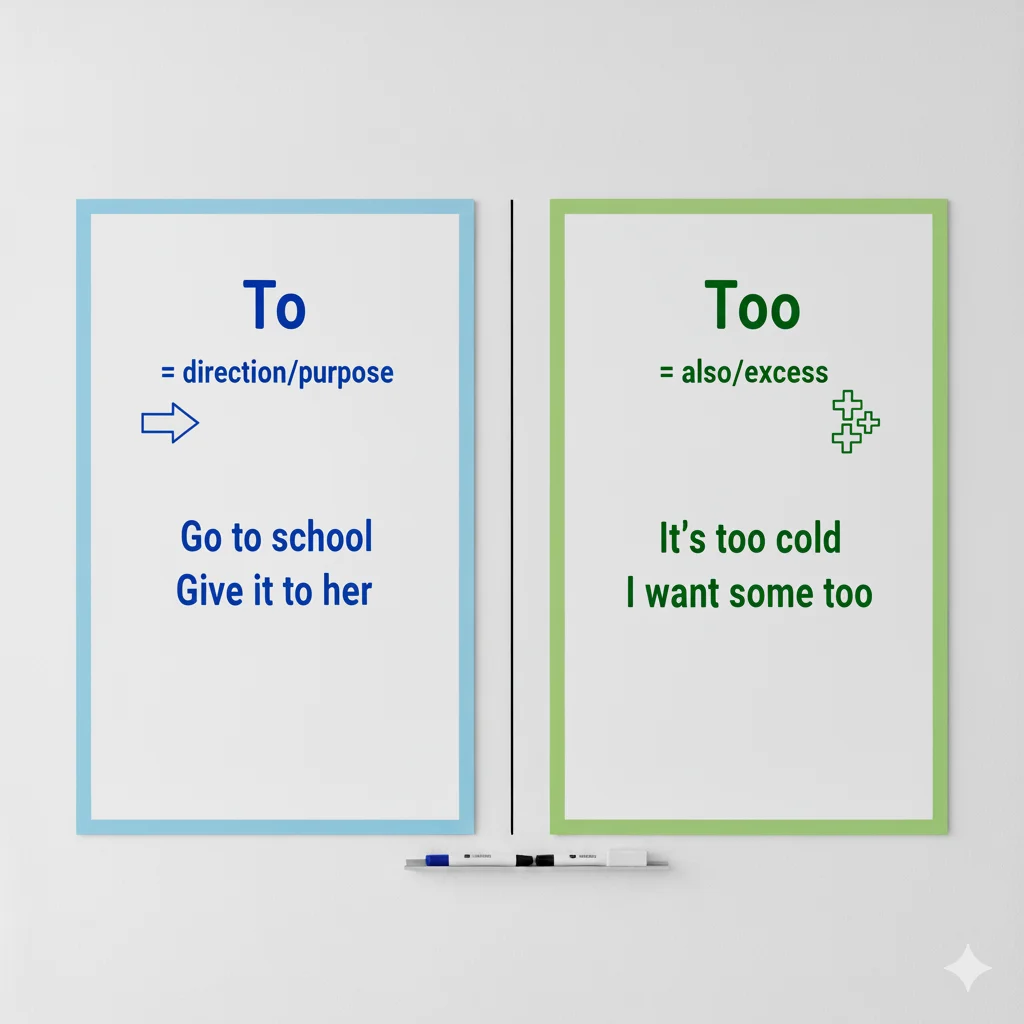 When to Use To or Too