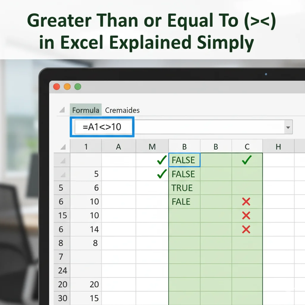 Greater Than or Equal To in Excel