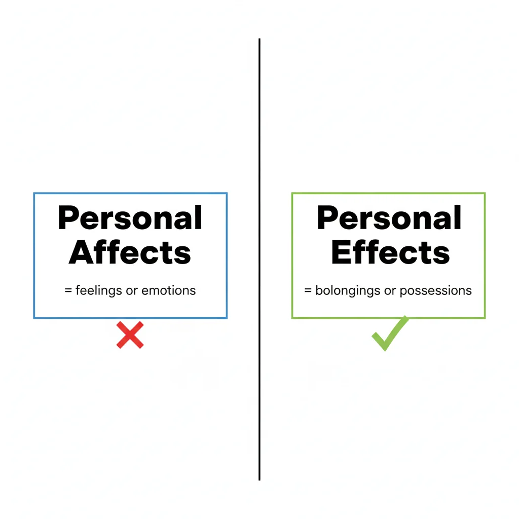Personal Affects or Personal Effects