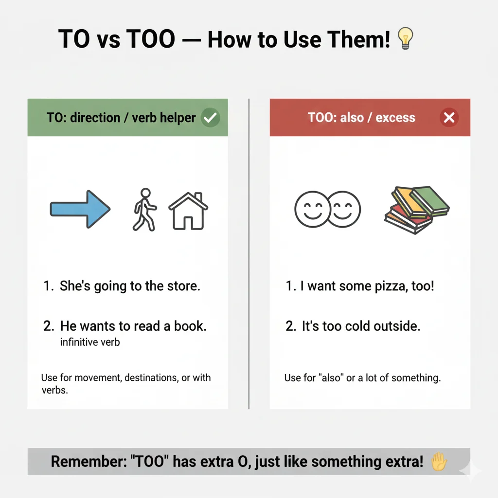 When to Use “To” or “Too”
