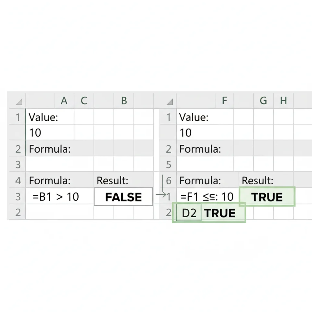  Greater Than or Equal To in Excel