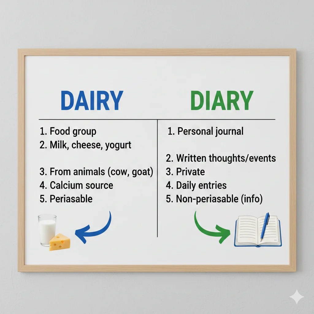 Dairy vs Diary